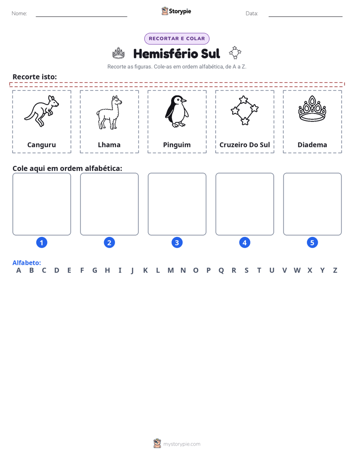 Recortar & Colar Alfabeto