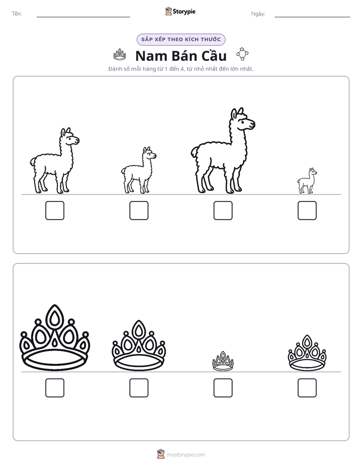 Thứ Tự Kích Thước