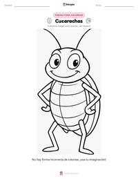 Página para colorear de Cucaracha para niños