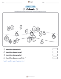 Aperçu de la feuille de travail imprimable Cafard