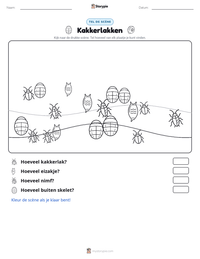 Kakkerlak afdrukbare werkblad voorbeeld