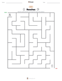 Roaches printable worksheet preview
