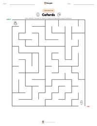 Aperçu de la feuille de travail imprimable Cafard