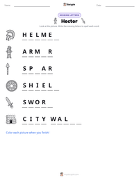 Hector printable worksheet preview