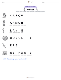 Aperçu de la feuille de travail imprimable Hector