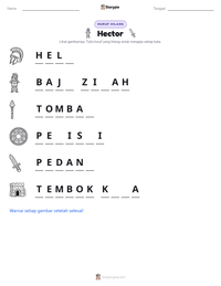 Prabaca lembar kerja cetak Hector
