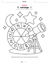 Astrologie Malvorlage für Kinder
