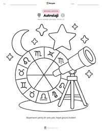 Astroloji çocuklar için boyama sayfası