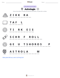 Astrologie druckbare Arbeitsblatt Vorschau