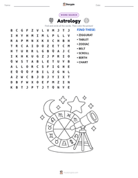 Astrology printable worksheet preview