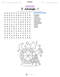 Vista previa de la hoja de trabajo imprimible de Astrología