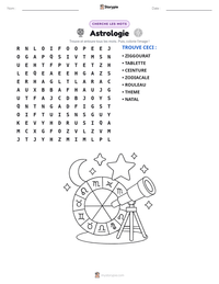 Aperçu de la feuille de travail imprimable Astrologie