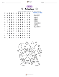 Prabaca lembar kerja cetak Astrologi