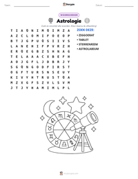 Astrologie afdrukbare werkblad voorbeeld