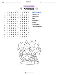 Podgląd drukowalnego arkusza ćwiczeń Astrologia