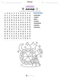 Astroloji yazdırılabilir çalışma sayfası önizlemesi