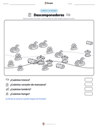 Vista previa de la hoja de trabajo imprimible de Descomponedores