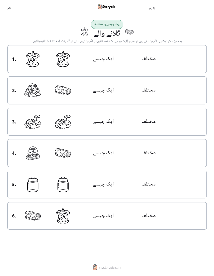 ایک جیسا یا مختلف