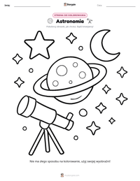 Podgląd drukowalnego arkusza ćwiczeń Astronomia