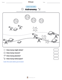 Astronomy printable worksheet preview