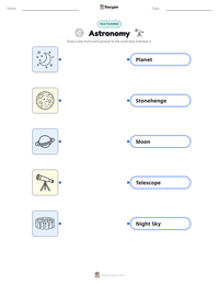 Astronomy printable worksheet preview