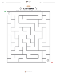 Astronomy printable worksheet preview