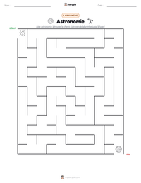 Aperçu de la feuille de travail imprimable Astronomie