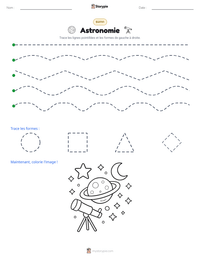 Aperçu de la feuille de travail imprimable Astronomie