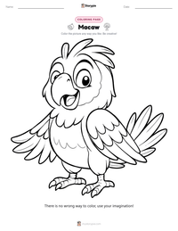 Macaw printable worksheet preview