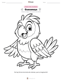 Página para colorear de Guacamayo para niños
