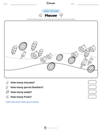 Macaw printable worksheet preview