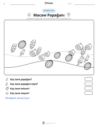 Macaw Papağanı yazdırılabilir çalışma sayfası önizlemesi