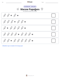 Macaw Papağanı yazdırılabilir çalışma sayfası önizlemesi