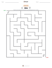Ara afdrukbare werkblad voorbeeld