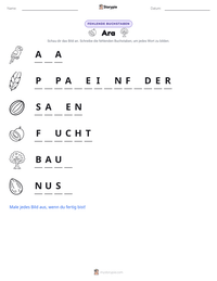 Ara druckbare Arbeitsblatt Vorschau
