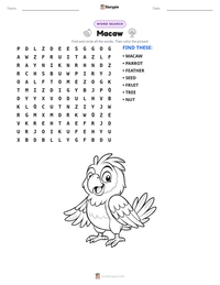 Macaw printable worksheet preview