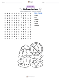 Deforestation printable worksheet preview