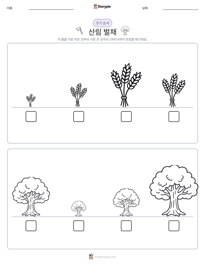 크기 순서