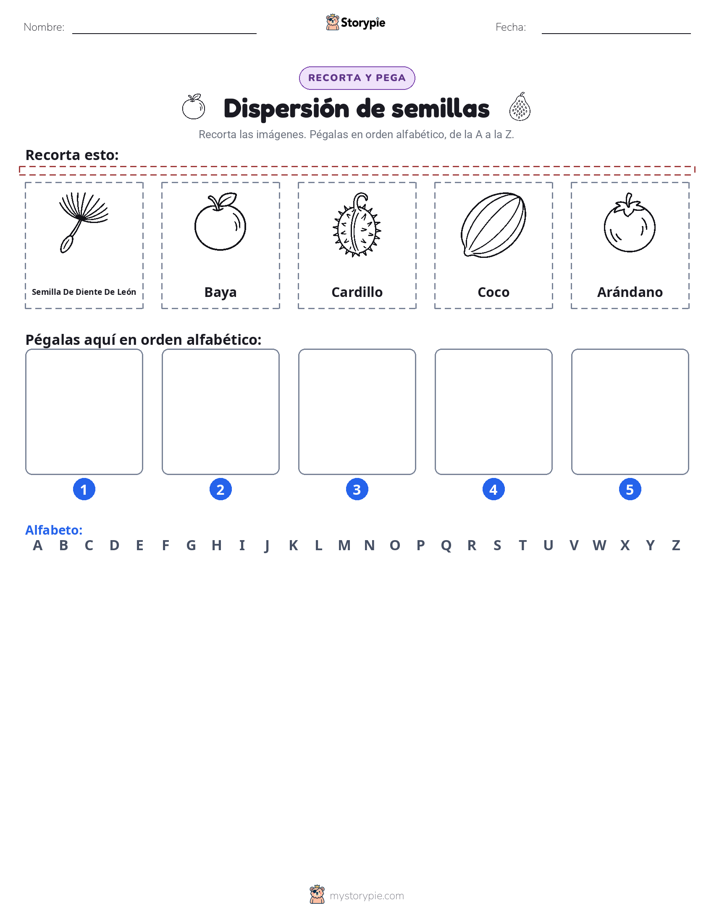 Cortar y Pegar el Alfabeto
