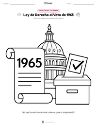Página para colorear de Ley de Derecho al Voto de 1965 para niños