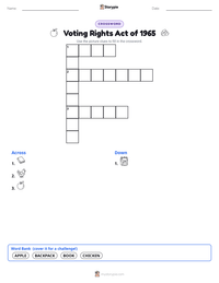 Voting Rights Act of 1965 printable worksheet preview