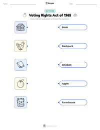 Voting Rights Act of 1965 printable worksheet for kids