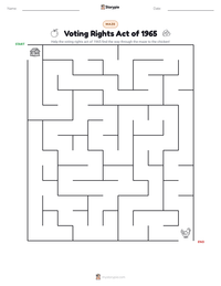 Voting Rights Act of 1965 printable worksheet preview