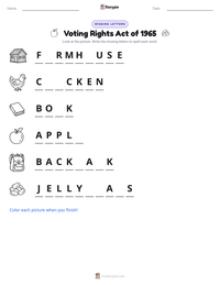 Voting Rights Act of 1965 printable worksheet preview