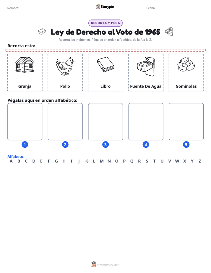Cortar y Pegar el Alfabeto