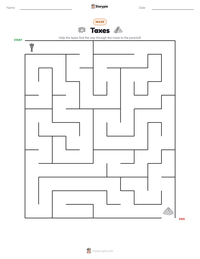 Taxes printable worksheet preview