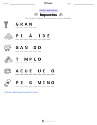 Vista previa de la hoja de trabajo imprimible de Impuestos