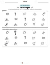 Belastingen afdrukbare werkblad voorbeeld