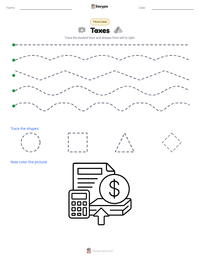 Taxes printable worksheet preview