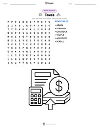 Taxes printable worksheet preview